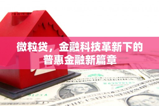 科右中旗微粒贷，金融科技革新下的普惠金融新篇章