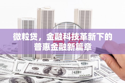 科右中旗微粒贷，金融科技革新下的普惠金融新篇章